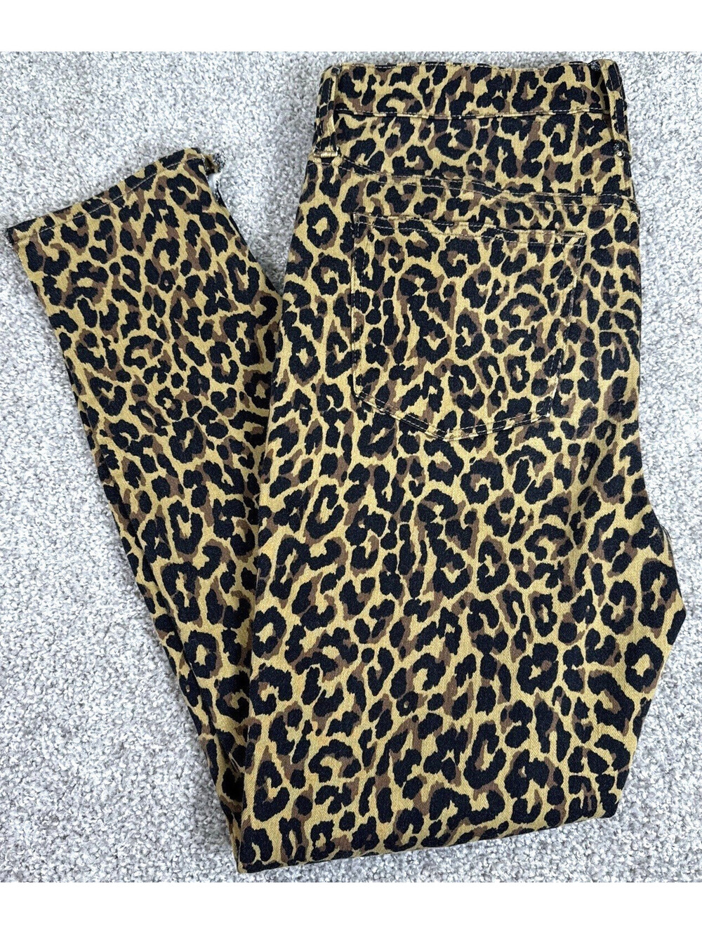 J Crew Jeans Woman Sz 29" Leopard 9" High-Rise Skinny Button Fly AR133 Stretch